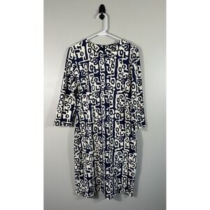 J.‎ McLaughlin Dress Womens Medium Catalina Cloth Abstract Nautical Zipper Back